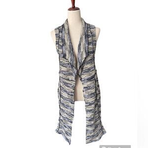 Neon Buddha Camille long vest with leather corset tie in back size small